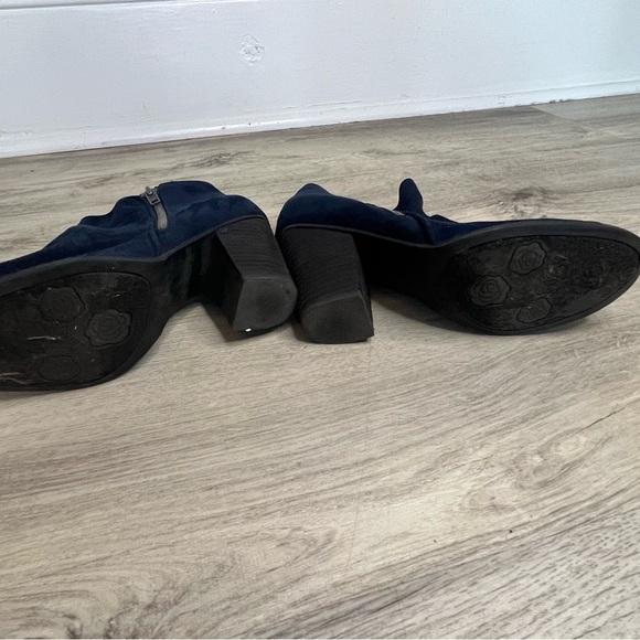 Carlos Santana Hacey Navy Blue Ankle Boots Side Zip Women’s Sz 7 M 3.5 Inch Heel - Picture 4 of 12